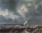 Jacob van Ruisdael, View of Het Lj on a Stormy Day